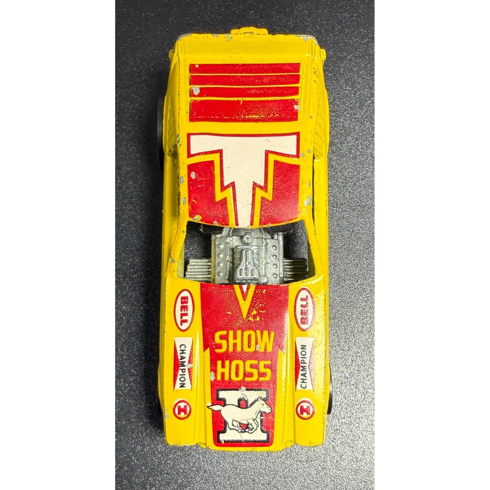 Show Hoss‎ II Yellow Blackwall Funny Car Hot Wheels Mattel 1969 Vintage